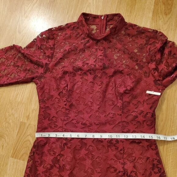 Betsey Johnson Illusion Mock Neck Star Lace Dress - Picture 9 of 13